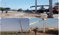 مهار آثار بحران جوی و بازسازی سریع شبکه برق در روستای آلبوبالد دارخوین