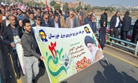 حضور مدیرعامل و کارکنان شرکت توزیع نیروی برق خوزستان در راهپیمایی شکوهمند 22 بهمن